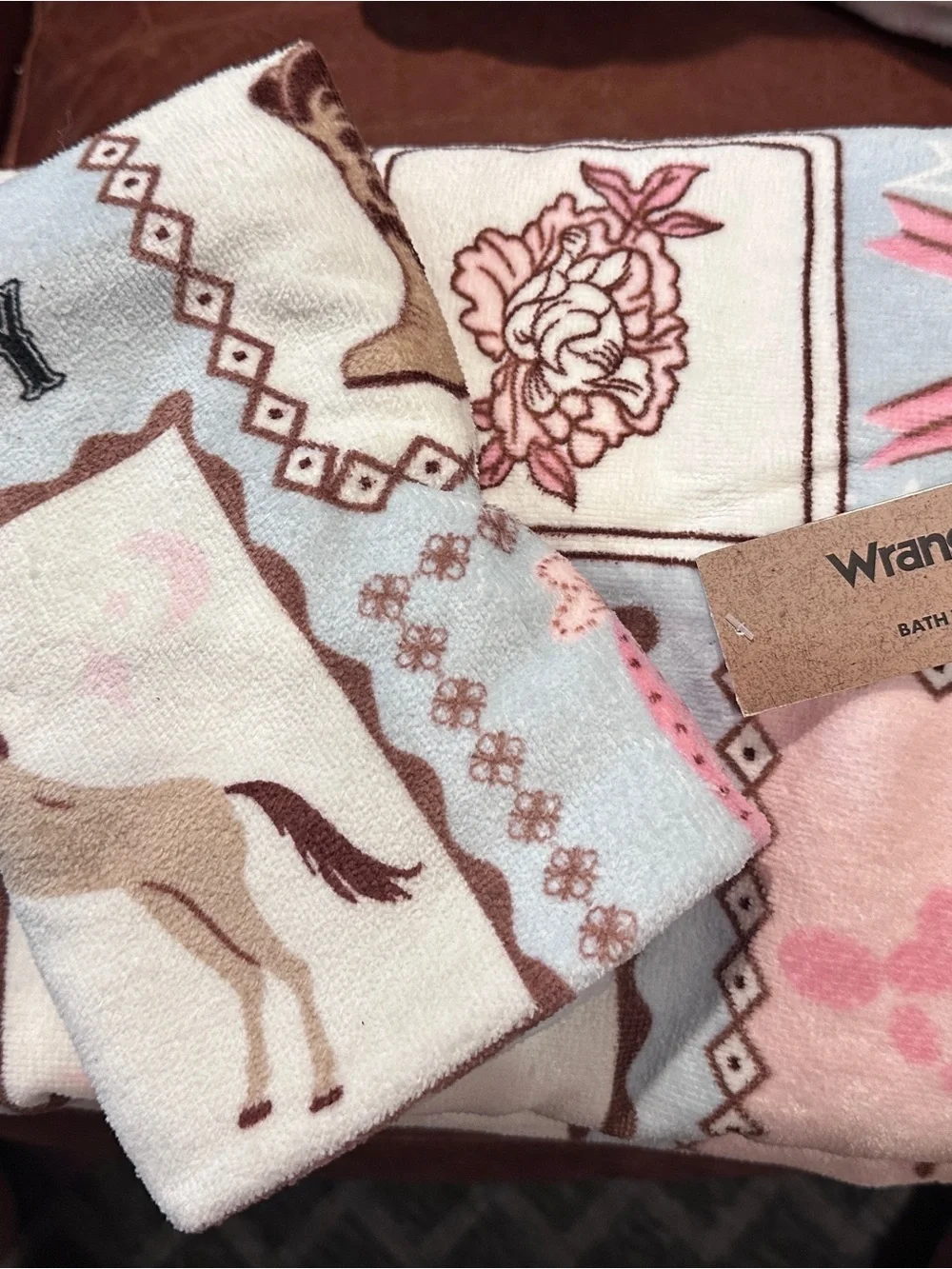 Wrangler Pink, Blue and Cream Western Horse Set